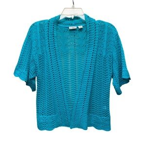 Cato Women's Turquoise Knit Cardigan